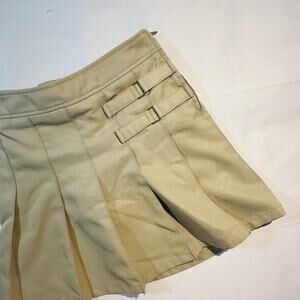 French Toast School Uniform Khaki Adjustable Pleated Two Tab Scooter Skort Sz 8